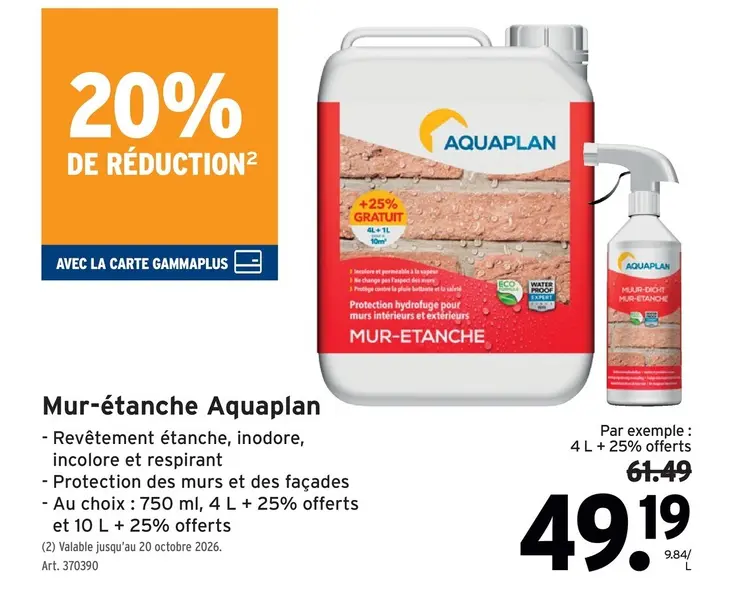 Offre: Mur-étanche Aquaplan