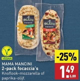 Aanbieding: 2-pack focaccia's