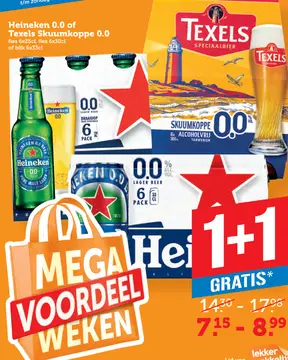 Aanbieding: Heineken 0.0 of Texels Skuumkoppe 0.0