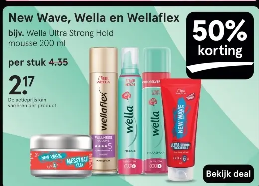 Aanbieding: New Wave, Wella en Wellaflex