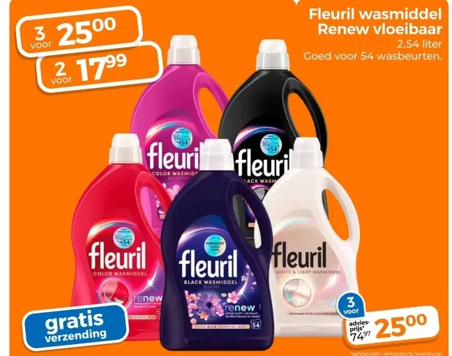Aanbieding: Fleuril wasmiddel Renew vloeibaar