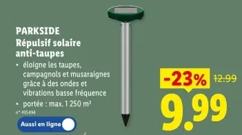 Offre: Répulsif solaire anti-taupes