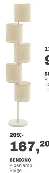 Aanbieding: Vloerlamp Benigno Beige