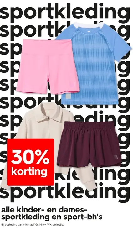 Promotie: Alle kinder- en dames-sportkleding en sport-bh's