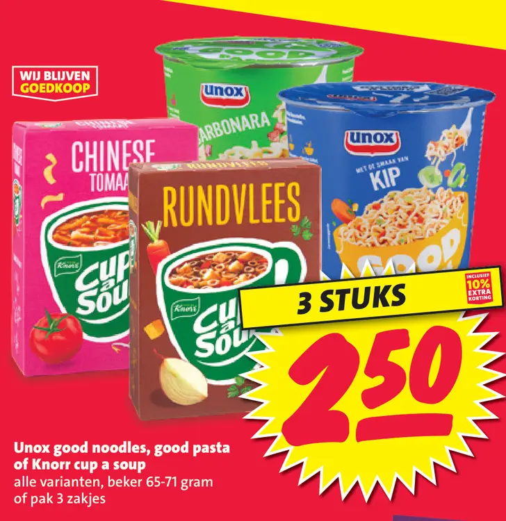 Aanbieding: Good noodles, good pasta of Knorr cup a soup