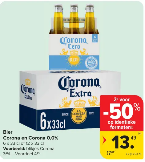 Aanbieding: Bier Corona en Corona 0,0%