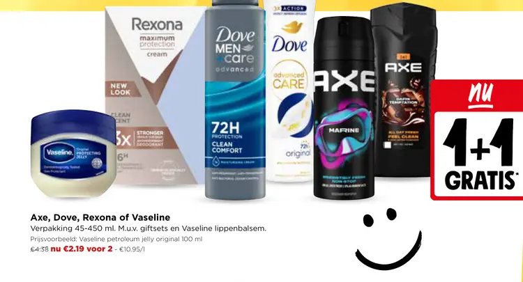 Promotie: Axe, Dove, Rexona of Vaseline