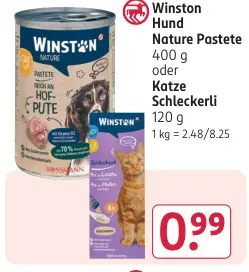 Aanbieding: Winston Hund Nature Pastete oder Katze Schlec