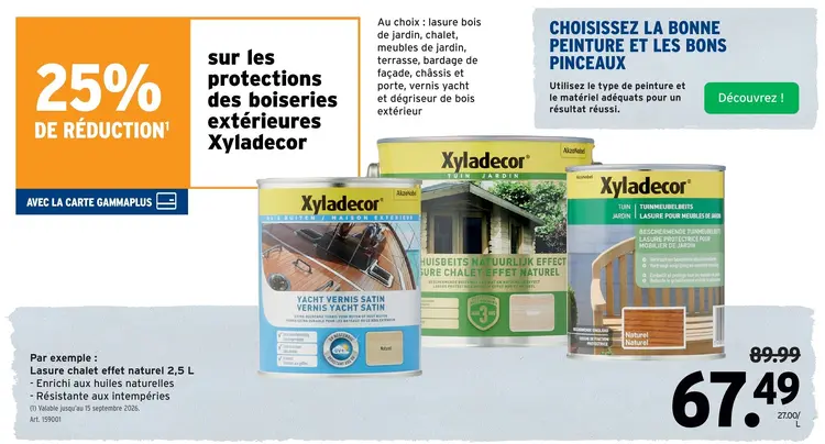 Offre: Lasure chalet effet naturel