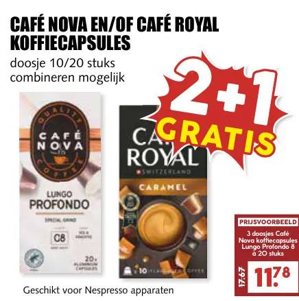 Aanbieding: Café nova en/of Café Royal koffiecapsules