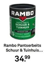 Aanbieding: Rambo Pantserbeits Schuur & Tuinhuis