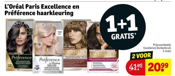 Aanbieding: L'Oréal Paris Excellence en Préférence haarkleuring