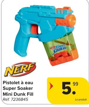 Offre: Pistolet à eau Super Soaker Mini Dunk Fill