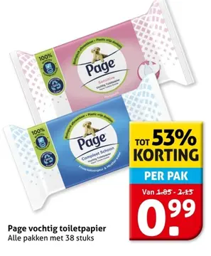 Aanbieding: Page vochtig toiletpapier