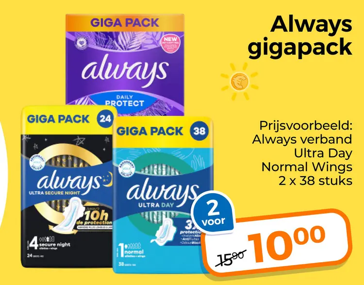 Aanbieding: Always gigapack