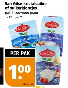 Aanbieding: Van Gilse kristalsuiker of suikerklontjes