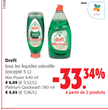 Offre: Dreft  liquides vaisselle