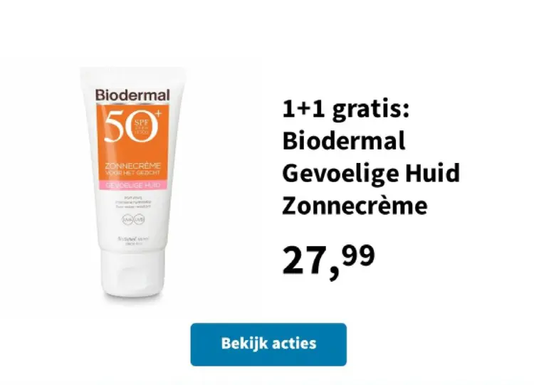 Promotie: Biodermal Gevoelige Huid Zonnecrème