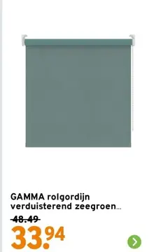 Aanbieding: GAMMA rolgordijn verduisterend zeegroen