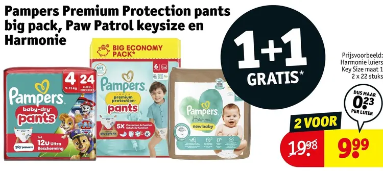 Aanbieding: Premium Protection pants big pack, Paw Patrol keysize en Harmonie