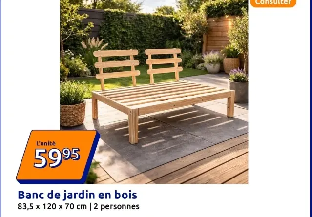 Offre: Banc de jardin en bois