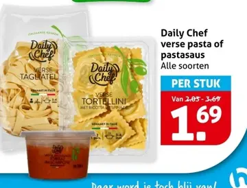 Aanbieding: Daily Chef verse pasta of pastasaus