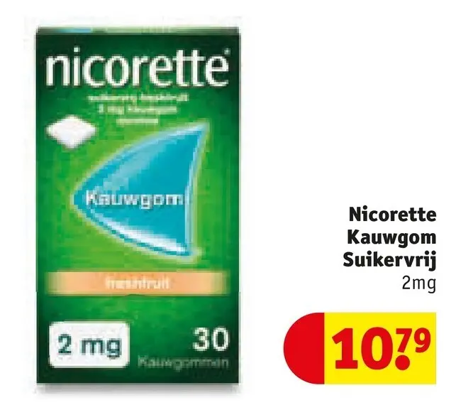 Aanbieding: Nicorette Kauwgom Suikervrij