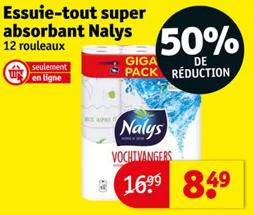 Offre: Essuie-tout super absorbant Nalys