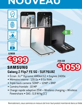 Offre: SAMSUNG Galaxy Z Flip? FE 5G - SUF761BZ