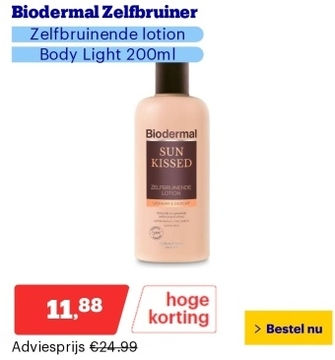 Aanbieding: Biodermal Zelfbruiner - Zelfbruinende lotion - Body Light 200ml