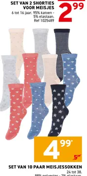 Aanbieding: SET VAN 10 PAAR MEISJESSOKKEN