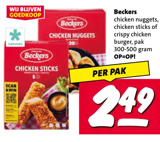 Aanbieding: Beckers chicken nuggets, chicken sticks en meer