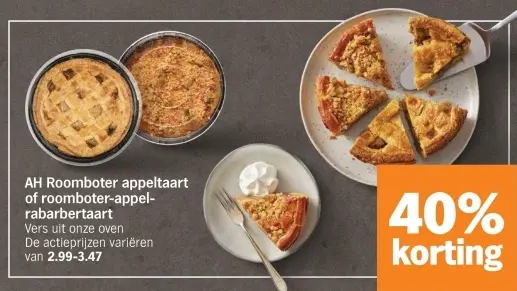 Aanbieding: Roomboter appeltaart of roomboter-appel-rabar
