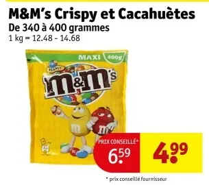 Offre: M&M's Crispy et Cacahuètes