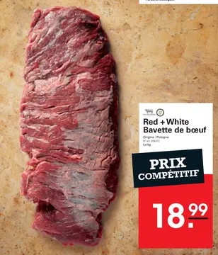 Offre: Red + White Bavette de bœuf