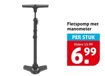 Fietspomp met manometer