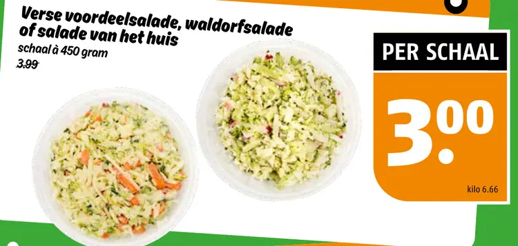 Aanbieding: Verse voordeelsalade, waldorfsalade of salade