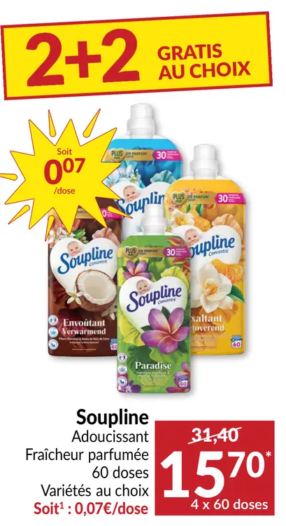 Offre: Soupline Adoucissant Fraîcheur parfumée