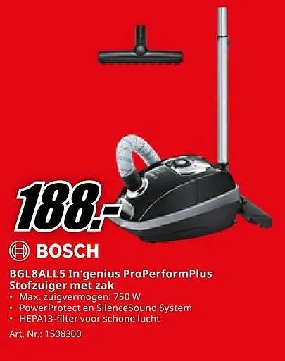 Aanbieding: BGL8ALL5 In'genius ProPerformPlus Stofzuiger 