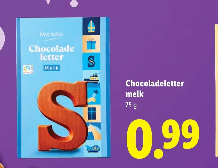 Aanbieding: Chocoladeletter melk