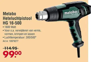 Aanbieding: Metabo Heteluchtpistool HG 16-500