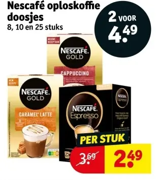 Aanbieding: oploskoffie doosjes