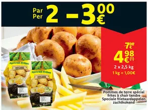 Offre: Pommes de terre spécial frites à chair tendre / Speciale frietaardappelen zachtkokend