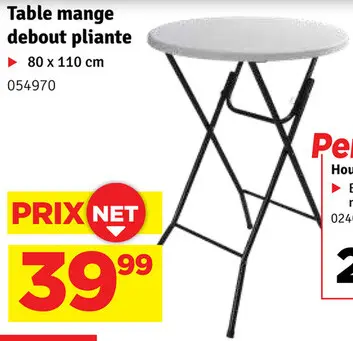 Offre: Table mange debout pliante