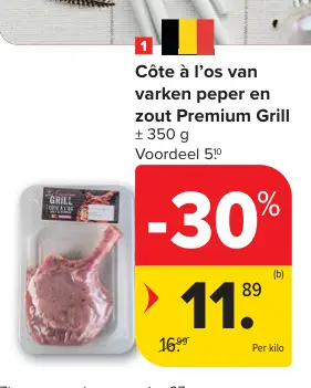 Promotie: Côte à l'os van varken peper en zout