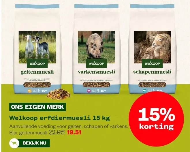 Aanbieding: Welkoop erfdiermuesli