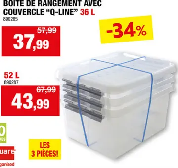 Offre: Boite de rangement avec couvercle "q-line"