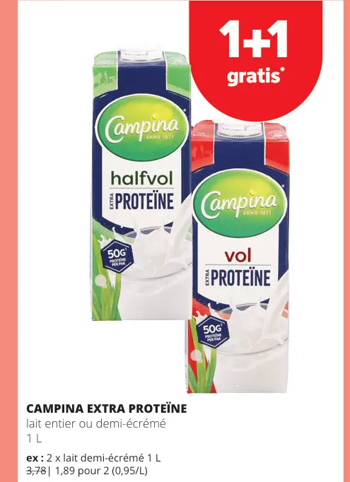 Offre: Lait entier ou demi-écrémé