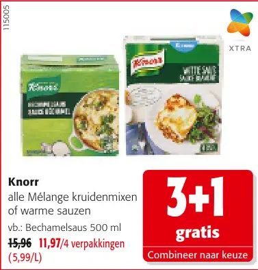 Promotie: Knorr alle Mélange kruidenmixen of warme sauzen