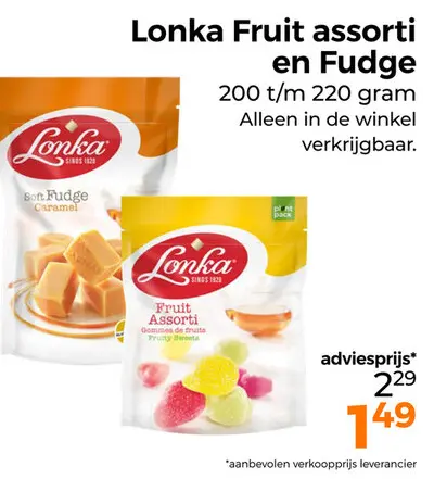 Aanbieding: Fruit assorti en Fudge
